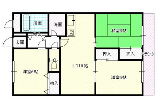 アルカザーレ国分西(3LDK/1階)の間取り写真