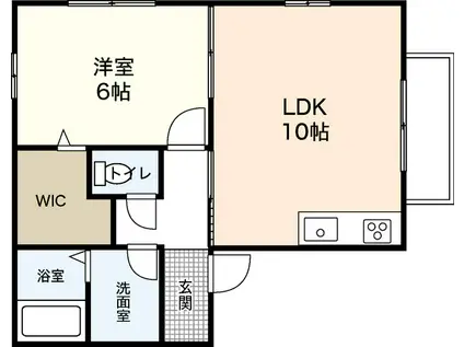 ルピナス(1LDK/2階)の間取り写真