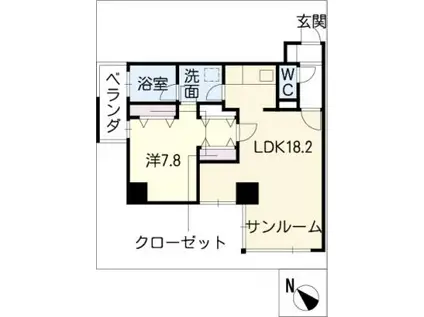 LINDA(1LDK/11階)の間取り写真