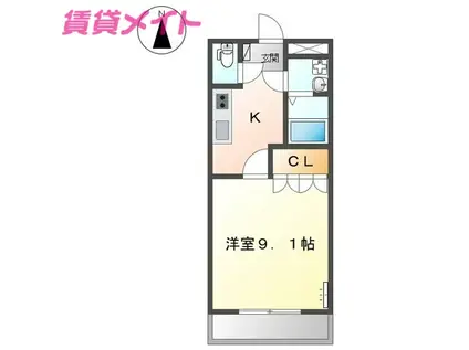 サンハイツ(1K/1階)の間取り写真