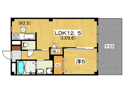 メゾン・ド・アンジュ(1LDK/1階)の間取り写真