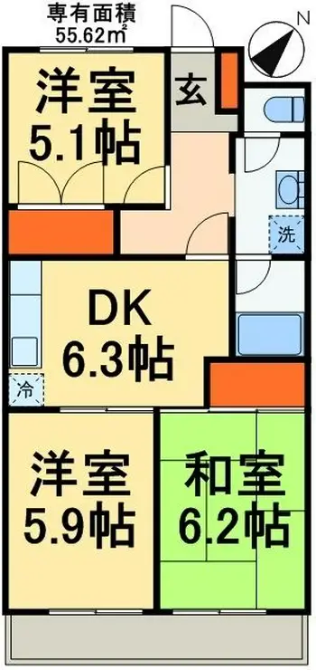 第五メゾン相葉コーポ 3階階 間取り