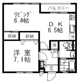 鈴木ハイツ(1LDK/1階)の間取り写真