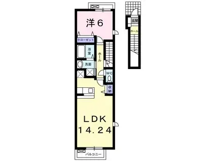 スプラウトI(1LDK/2階)の間取り写真