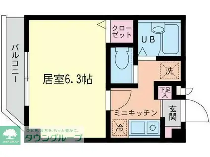 ディアコート綱島(1K/1階)の間取り写真