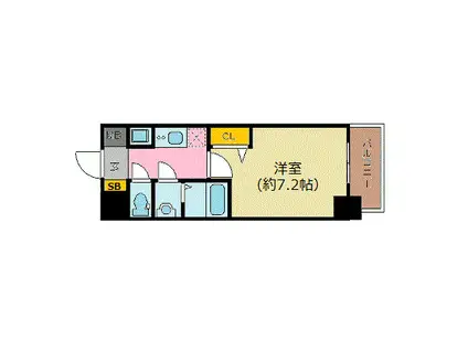 プレサンス丸の内雅殿(1K/9階)の間取り写真