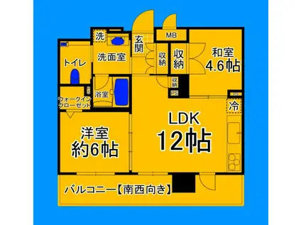 エイジングコート堺東(2LDK/9階)の間取り写真