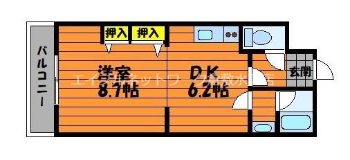 メゾン・エクセラン(1DK/1階)の間取り写真