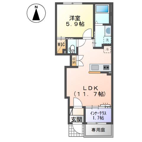 CASA ESTE唐津I(1LDK/1階)の間取り写真