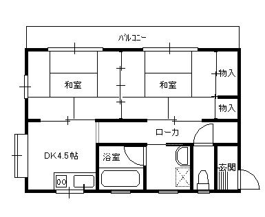 おくらもとハイツ(2DK/3階)の間取り写真