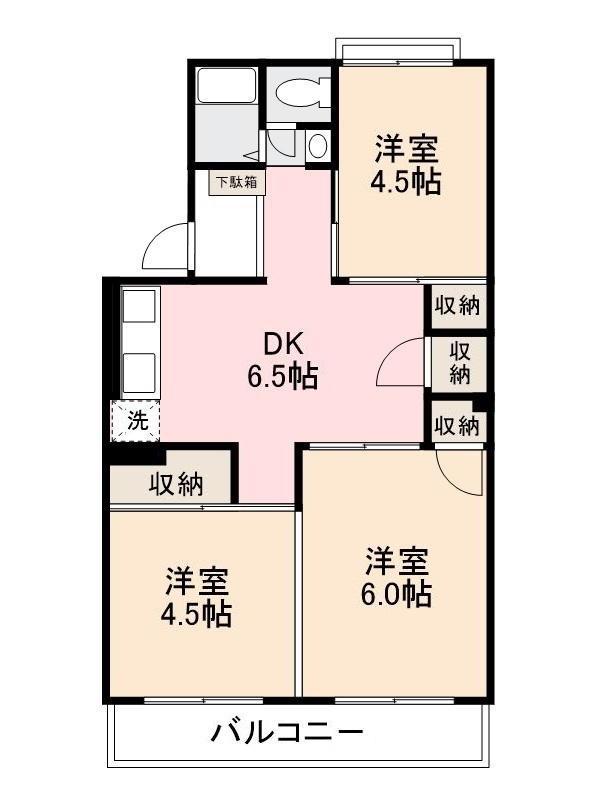 フラワーハイツ(3DK/3階)の間取り写真