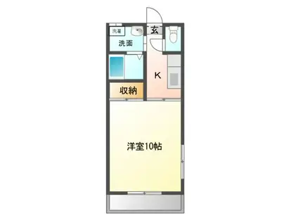 グロリエッタ2(1K/2階)の間取り写真