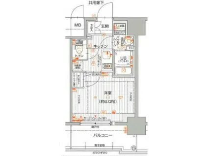 エスリード神戸三宮(1K/12階)の間取り写真