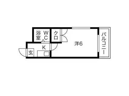 リバーハイツ(1K/3階)の間取り写真