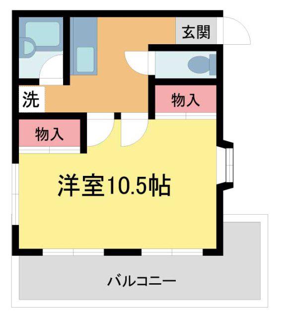 緑台マンション(1DK/2階)の間取り写真