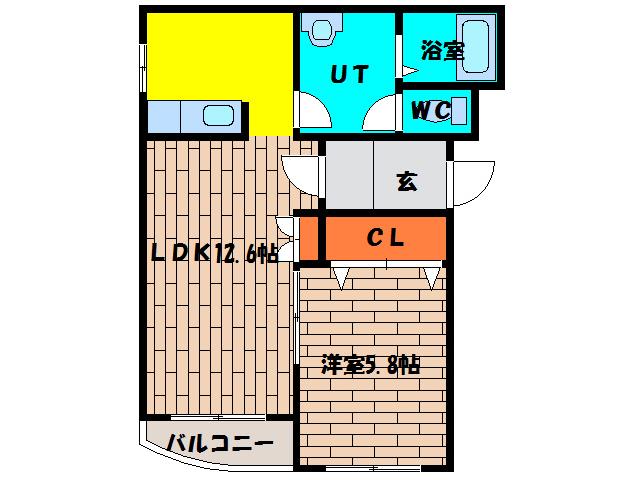 ラピスコートII(1LDK/3階)の間取り写真
