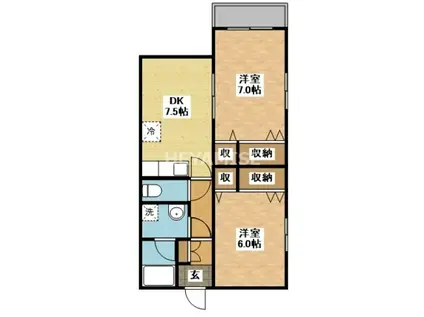 MEILLEUR・Y(2DK/4階)の間取り写真