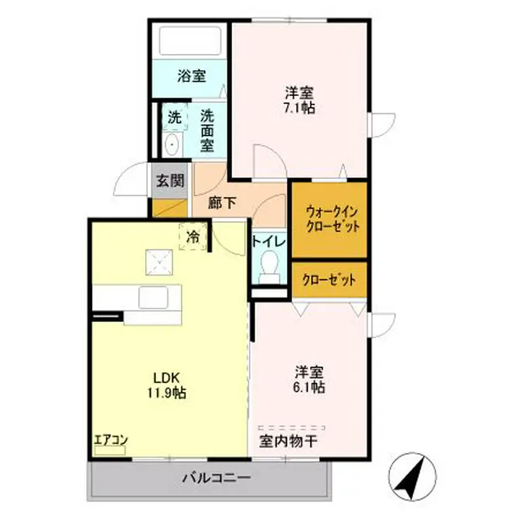 ハーヴェスト66A 1階階 間取り