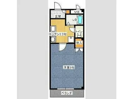レザンドールII(1K/2階)の間取り写真
