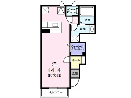 グレイスコート(ワンルーム/1階)の間取り写真