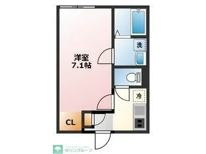 FORESIGHT INN南矢名(1K/1階)の間取り写真