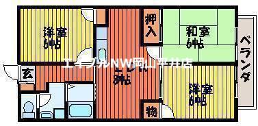 フォブール藤田I(3DK/1階)の間取り写真