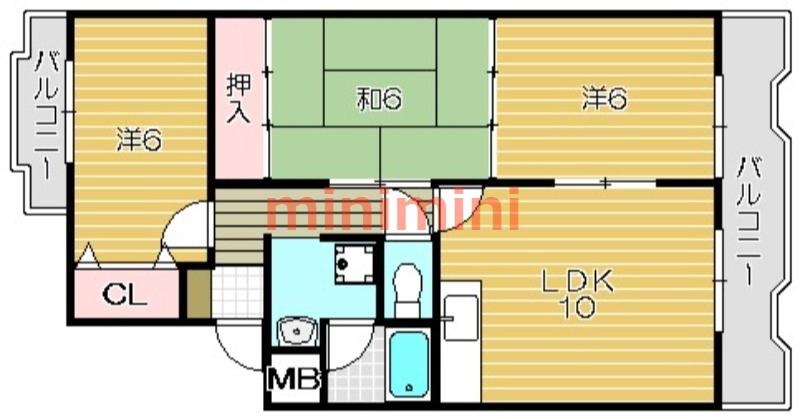 メゾン辻(3LDK/3階)の間取り写真