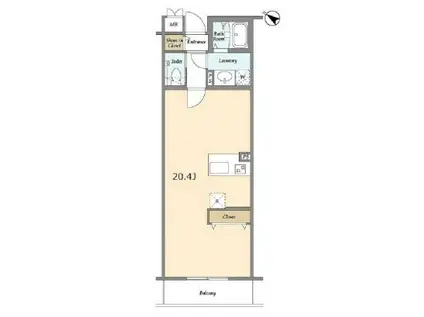 BLESS北新宿 ブレス北新宿(ワンルーム/3階)の間取り写真