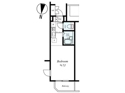 OLIO上北沢(ワンルーム/4階)の間取り写真