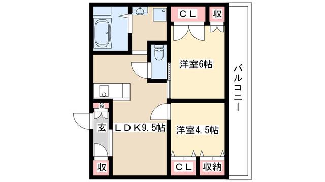 八事石坂ビル(2LDK/5階)の間取り写真