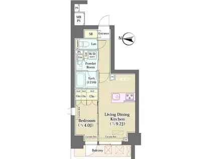 クリオラベルヴィ元浅草(1LDK/7階)の間取り写真