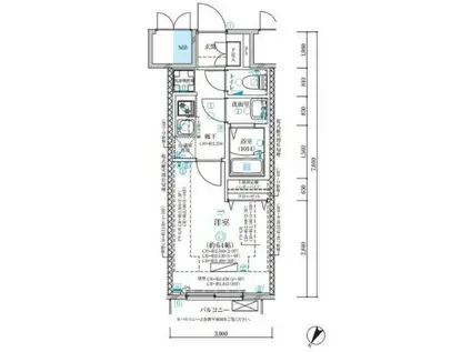ディアレイシャス名古屋中村公園II(1K/4階)の間取り写真