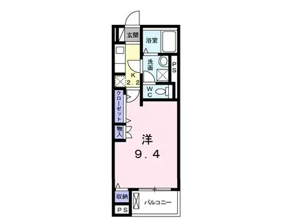 エレガントカーサIII(1K/4階)の間取り写真