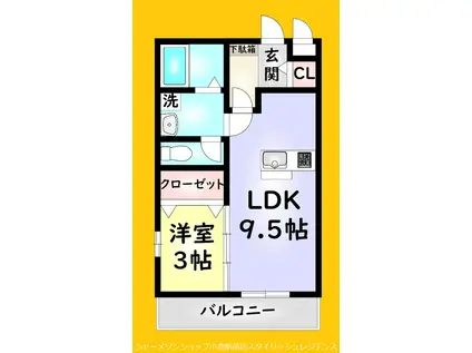 グレイストレビナ赤坂(1LDK/2階)の間取り写真