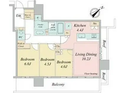 NAGOYA THE TOWER(3LDK/4階)の間取り写真