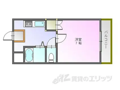 グッドリバーマンション2(1K/2階)の間取り写真