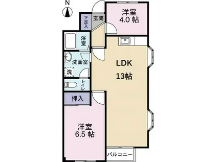 ハイムスワン(2LDK/3階)の間取り写真