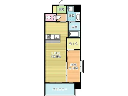 グランジャー小倉(1LDK/6階)の間取り写真