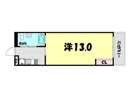 クレセンティア北野(1K/2階)の間取り写真