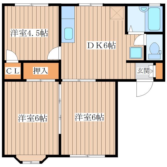 エスボアCITY2(3DK/1階)の間取り写真