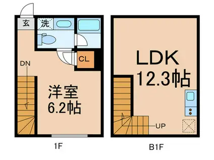CONTEL HATSUDAII(1LDK/B1階)の間取り写真