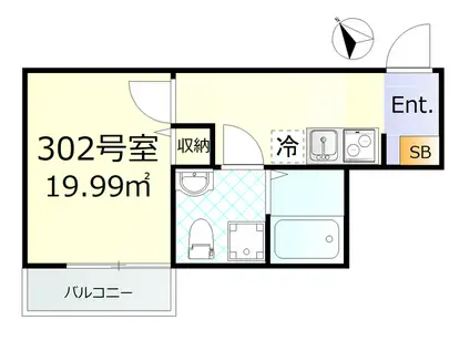エトワール大口(1K/3階)の間取り写真