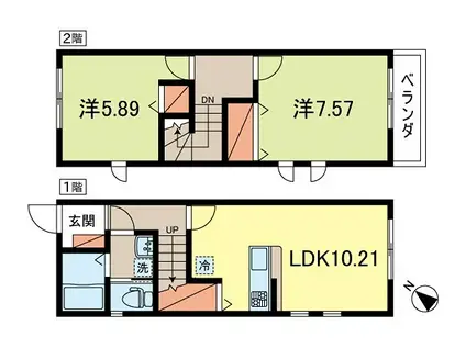 サットンプレイス・マローネ(2LDK/1階)の間取り写真