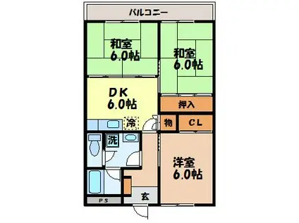 エステート田崎 I(3DK/1階)の間取り写真