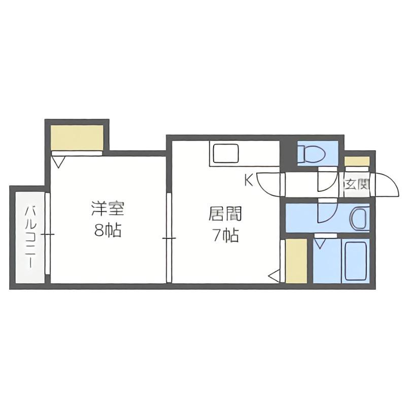ハイツプロキオン(1DK/3階)の間取り写真