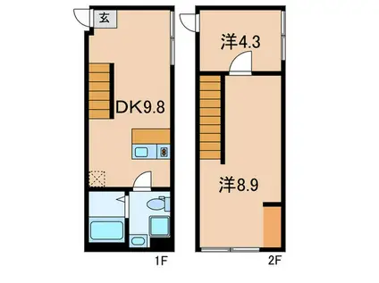 ルミドゥース目黒(2DK/1階)の間取り写真