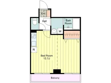 リヴェールハウス八王子(ワンルーム/3階)の間取り写真