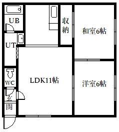 マンションおかひさ(2LDK/1階)の間取り写真