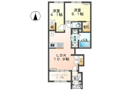 CENTRAL GARDEN II(2LDK/1階)の間取り写真