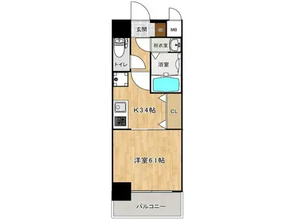 セオリー神戸アネシア(1K/4階)の間取り写真